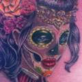 tatuaje Pecho Cráneo mexicano por Body Corner