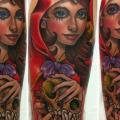 Arm New School Totenkopf Frauen tattoo von Third Eye Tattoo