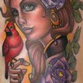 New School Seite Frauen Vogel tattoo von Third Eye Tattoo
