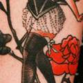tatuaje Brazo Fantasy Old School Mujer Mariposa por Saved Tattoo