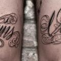 Leg Lettering tattoo by Saved Tattoo