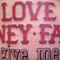 Shoulder Lettering tattoo by Saved Tattoo