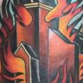 Arm Flammen Haus tattoo von S13 Tattoo