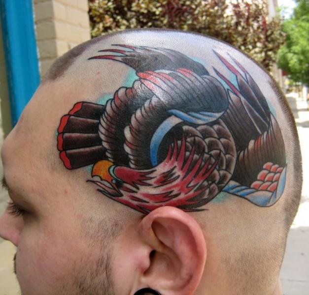 New School Adler Kopf Tattoo von S13 Tattoo