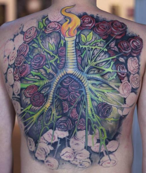 Fantasie Blumen Bauch Brust Tattoo von Graven Image