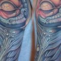Shoulder Arm Biomechanical tattoo by Graven Image