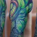 Shoulder Arm Biomechanical tattoo by Graven Image