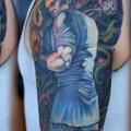 tatuaż Ramię Fantasy Płomienie Mężczyzna przez Graven Image