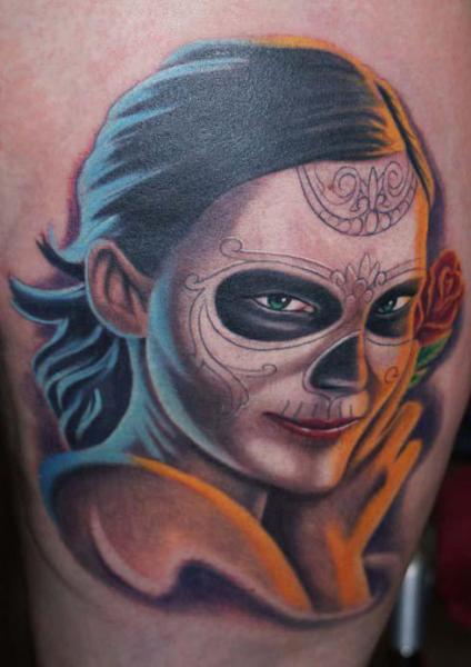 Mexican Skull Tattoo by Tattoos by Mini