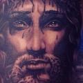 tatuaje Brazo Jesús Religioso Religioso por Steve Soto