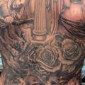 Fantasy Flower Back Angel tattoo by Steve Soto