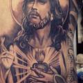 Side Jesus Religious Belly tattoo by Steve Soto