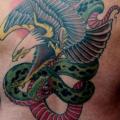 Snake Old School Back Eagle tattoo by Colin Jones