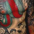 Snake Japanese Skull Body tattoo by Colin Jones
