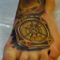 Fuß Kompass 3d tattoo von Colin Jones