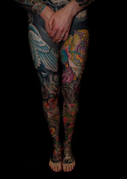 Tatuaje Pierna Japoneses por Colin Jones