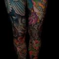 Leg Japanese tattoo by Colin Jones