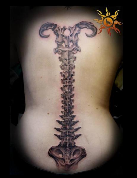 Back Skeleton Tattoo by Ramas Tattoo