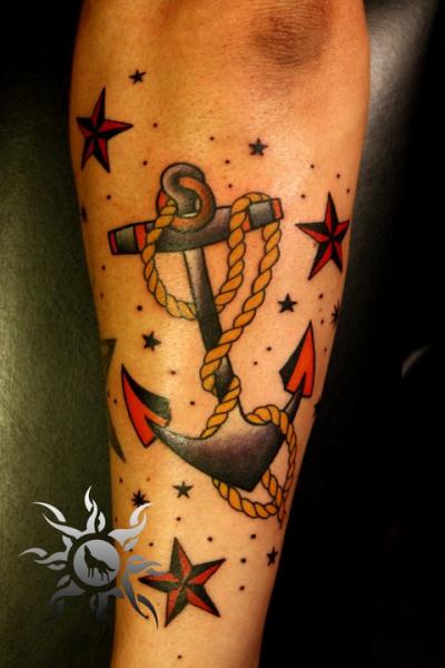 Arm Old School Anchor Tattoo by Ramas Tattoo