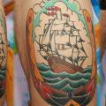 Arm Old School Galeone tattoo von C-Jay Tattoo