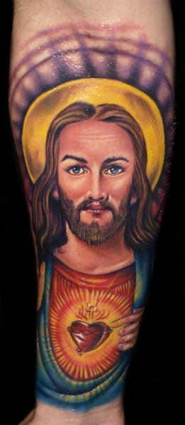 Arm Jesus Religious Tattoo by Tattoo by Roman