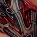 Biomechanical Neck tattoo by Tattoo by Roman