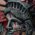 Statue Liberty Neck Blood tattoo by Tattoo by Roman