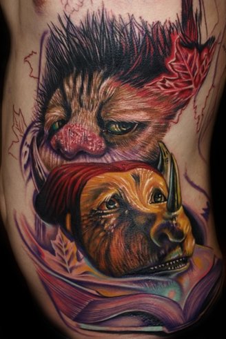 Fantasy Side Tattoo by Tattoo by Roman