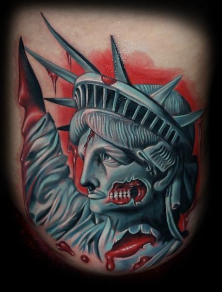 Fantasy Statue Liberty Tattoo by Tattoo by Roman