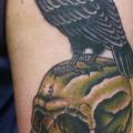 Arm Totenkopf Krähen Mond tattoo von Spilled Ink Tattoo