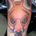 New School Leg Wolf tattoo by Spilled Ink Tattoo