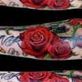 Arm Realistic Flower Gun Bullet tattoo by Tattoo Rascal