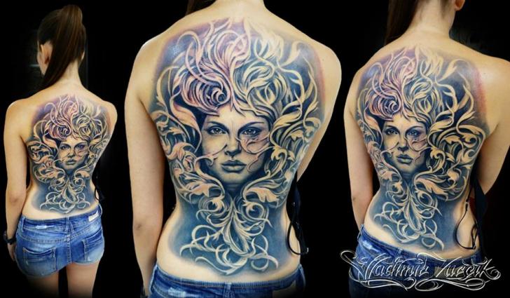 Tatuaż Portret Plecy Liść przez Tattoo Rascal