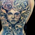 tatuaje Retrato Espalda Hoja por Tattoo Rascal