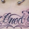 Lettering Breast Fonts tattoo by Tattoo Rascal