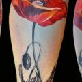 Realistic Leg Flower tattoo by Tattoo Rascal