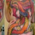 Fantasy Back Phoenix tattoo by Henrik Tattoo