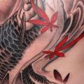 รอยสัก หัวไหล่ ญี่ปุ่น หลัง ปลาตะเพียน ปลาคราฟ โดย Henrik Tattoo