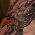 Japanese Neck Demon tattoo by Henrik Tattoo