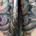 Arm Fantasy Balloon Moon tattoo by Mitch Allenden