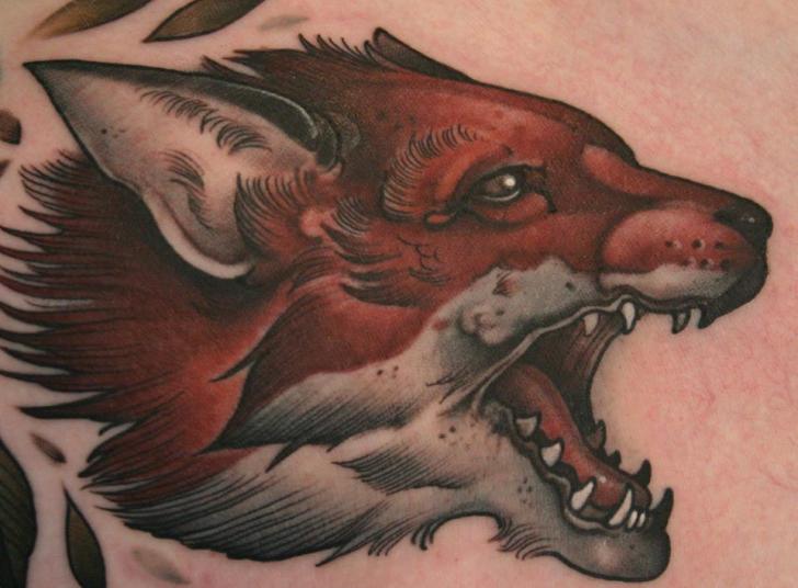 Realistische Fuchs Tattoo von Mitch Allenden