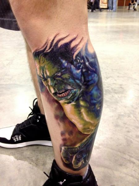 Tatuaggio Fantasy Polpaccio Hulk di Ron Russo