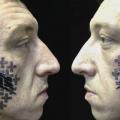 Gesichts Dotwork tattoo von Ivan Hack