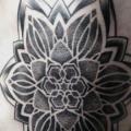Flower Side Dotwork tattoo by Ivan Hack