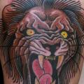 Arm Old School Lion tattoo by The Sailors Grave
