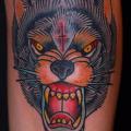Arm Old School Wolf tattoo by The Sailors Grave