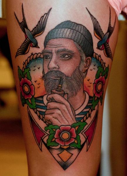 Tatuagem Old School Marinheiro por The Sailors Grave