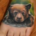 Realistische Fuß Bären tattoo von Benjamin Laukis