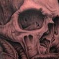 Arm Skull tattoo by Bob Tyrrel