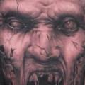 Shoulder Monster tattoo by Bob Tyrrel